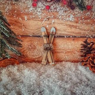 Rustic wood winter wallpaper