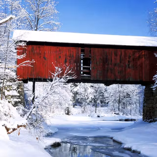 Winter bridge desktop wallpaper