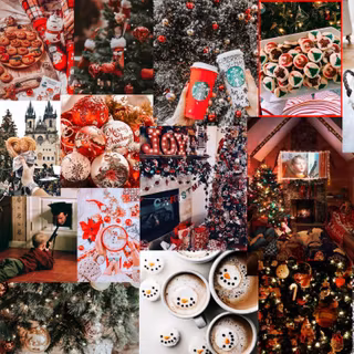 Moodboard winter Christmas wallpaper