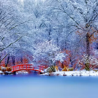 Winter bridge desktop wallpaper