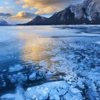 Winter lake ice wallpaper