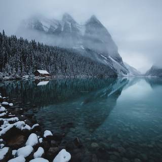 Winter lake ice wallpaper