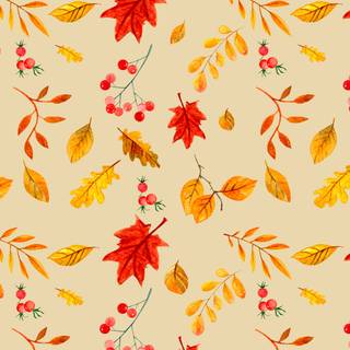 Cartoon autumn leaves wallpaper