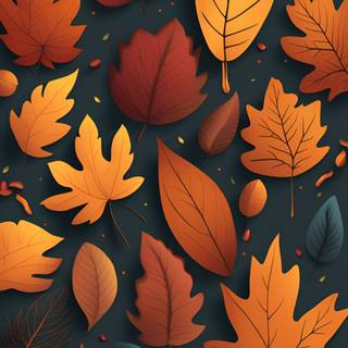 Cartoon autumn leaves wallpaper
