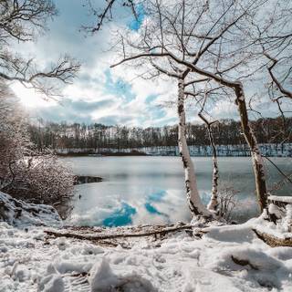 Winter lake ice wallpaper