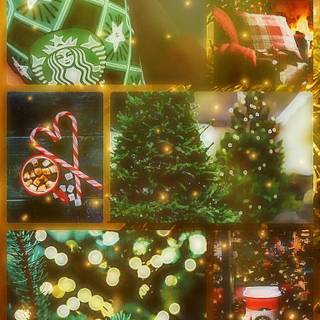 Moodboard winter Christmas wallpaper