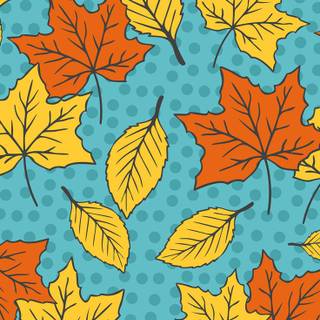 Cartoon autumn leaves wallpaper