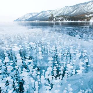 Winter lake ice wallpaper