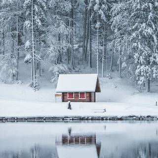 Winter lake ice wallpaper