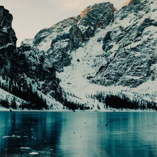Winter lake ice wallpaper