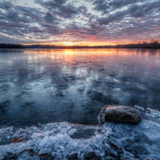 Winter lake ice wallpaper