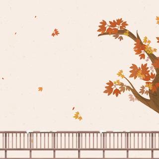 Cartoon autumn leaves wallpaper