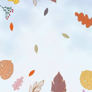 Cartoon autumn leaves wallpaper