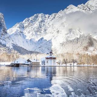 Winter lake ice wallpaper