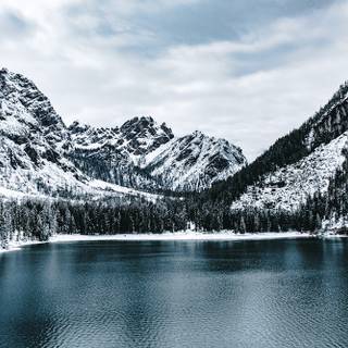 Winter lake ice wallpaper