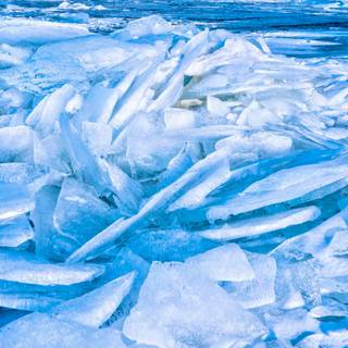 Winter lake ice wallpaper