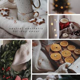 Moodboard winter Christmas wallpaper