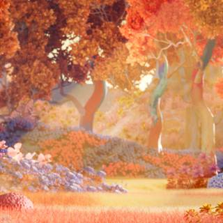 Autumn painting 3440x1440 wallpaper