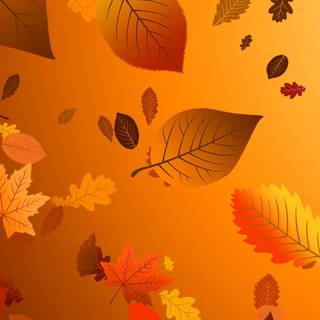 Cartoon autumn leaves wallpaper