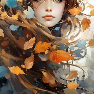 Cartoon autumn leaves wallpaper