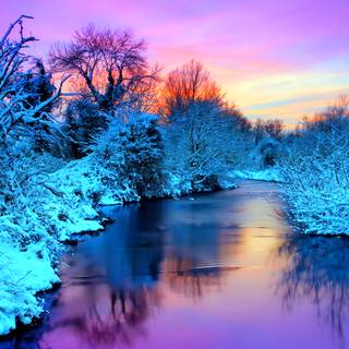 Winter lake ice wallpaper