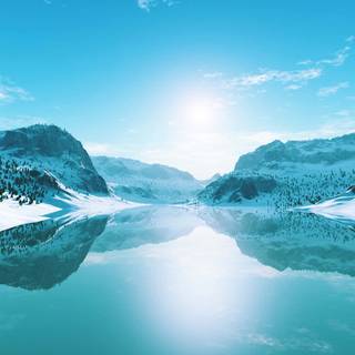 Winter lake ice wallpaper