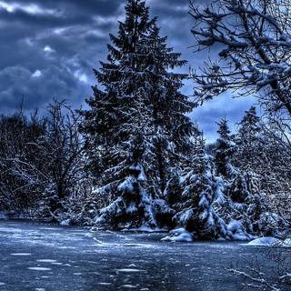 Winter lake ice wallpaper