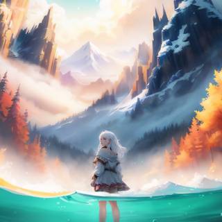 Autumn painting 3440x1440 wallpaper