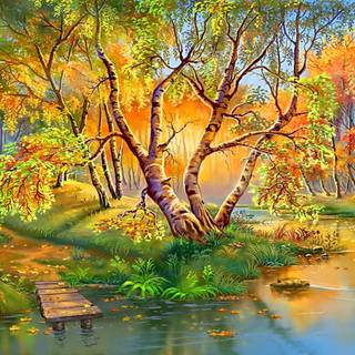 Fall painting wallpaper