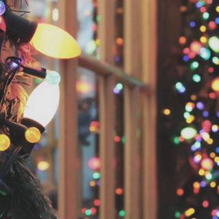 Christmas lights iPhone wallpaper