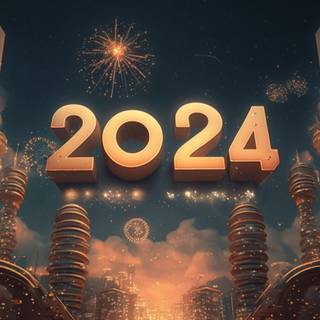 Happy New Year 2024 HD wallpaper