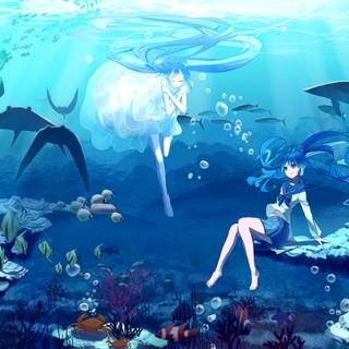 Underwater anime wallpaper