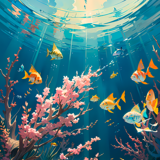 Underwater anime wallpaper