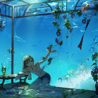 Underwater anime wallpaper