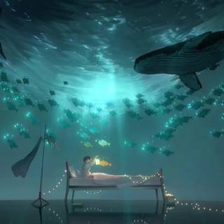 Underwater anime wallpaper