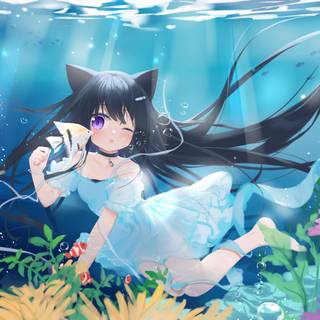 Underwater anime wallpaper