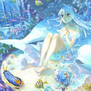 Underwater anime wallpaper