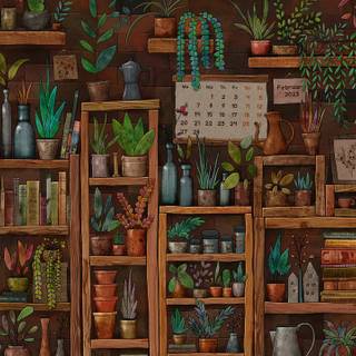 Desktop shelf HD 4k wallpaper