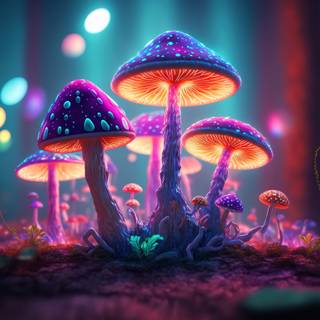 Mushrooms 4k wallpaper