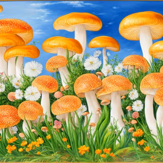 Mushrooms 4k wallpaper