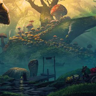 Mushrooms 4k wallpaper