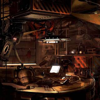 Futuristic room wallpaper