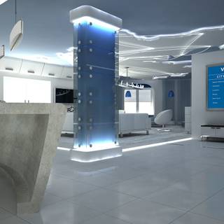 Futuristic room wallpaper