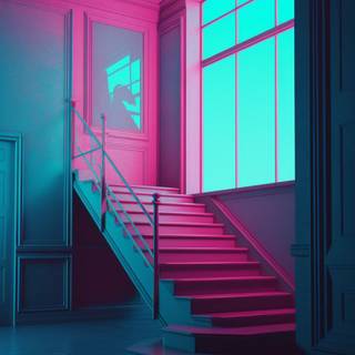 Futuristic room wallpaper