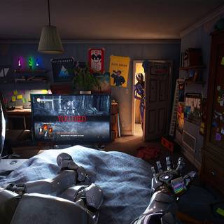 Futuristic room wallpaper