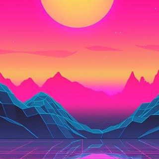 iPhone synthwave wallpaper