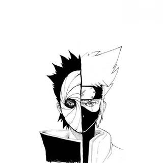 Obito Uchiha white and black wallpaper