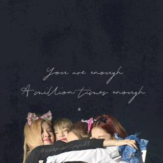 Jennie and Rose hug wallpaper