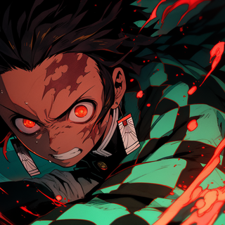 Tanjiro as a demon wallpaper