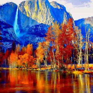Mountain view autumn wallpaper